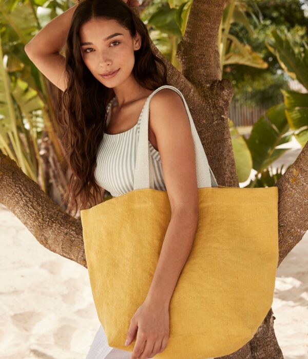 Soft Washed Jute Beach Bag Thumbnail