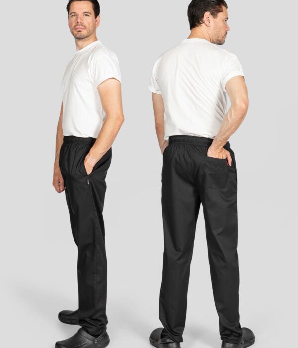 Unisex Elasticated Black Trouser Thumbnail