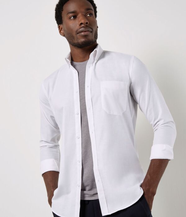 Slim Fit Long Sleeve Workwear Oxford Shirt Thumbnail
