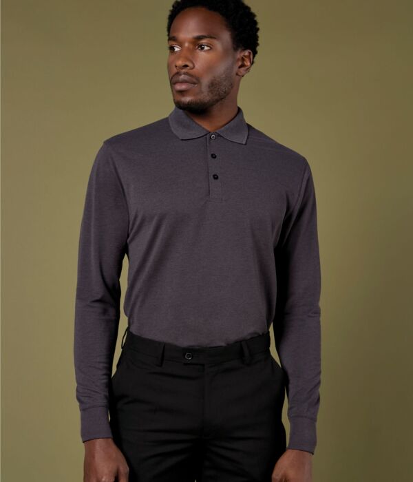 Men's Long Sleeved Pique Polo Shirt Thumbnail