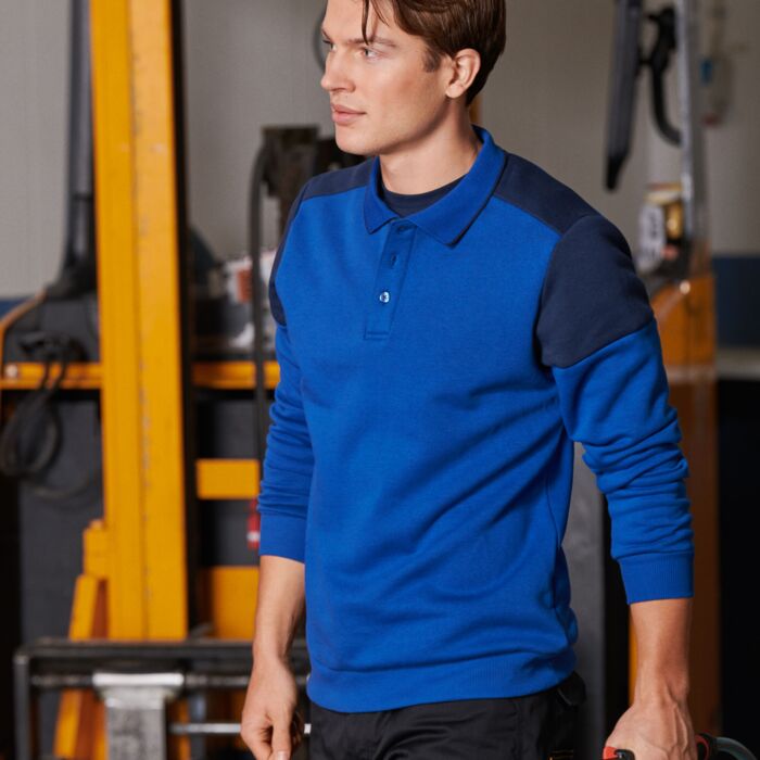 Long Sleeve Polo Sweatshirt Thumbnail