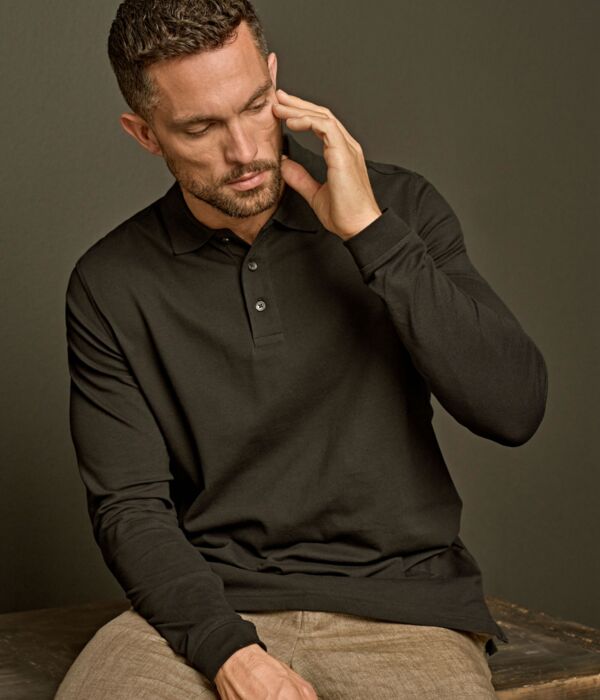 Men's Luxury Long Sleeve Stretch Polo Thumbnail