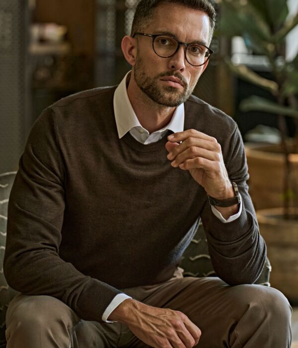 Men's Crew Neck Knitted Sweater Thumbnail