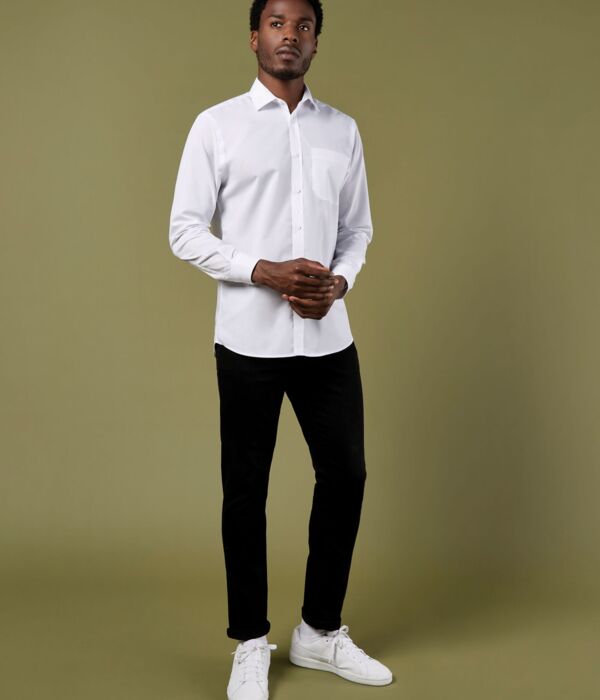 Tailored Fit Long Sleeve Poplin Shirt Thumbnail
