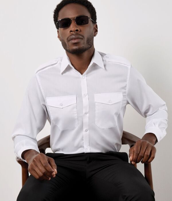 Tailored Fit Long Sleeved Pilot Shirt Thumbnail