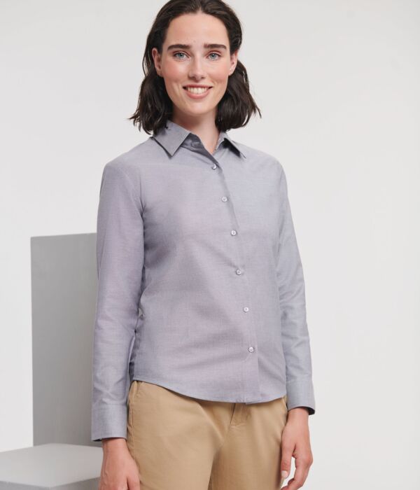 Ladies' Long Sleeve Tailored Oxford Shirt Thumbnail