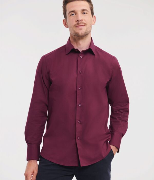 Men's Long Sleeve Fitted Stretch Shirt Thumbnail
