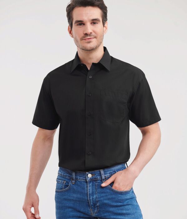 Men's Short Sleeve Classic Polycotton Poplin Shirt Thumbnail