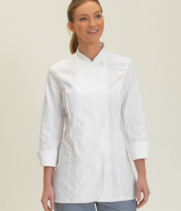 Ladies' Long Sleeve Fitted Chef's Jacket Thumbnail