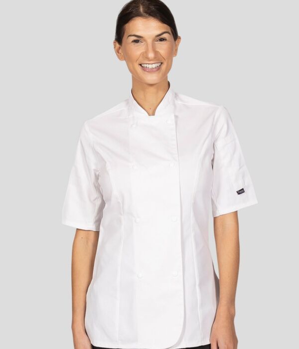 Ladies' Short Sleeve Fitted Chef's Jacket Thumbnail