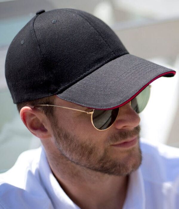 Memphis Brushed Cotton Low Profile Sandwich Peak Cap Thumbnail