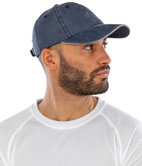 Washed Fine Line Cotton Cap with Sandwich Peak Thumbnail