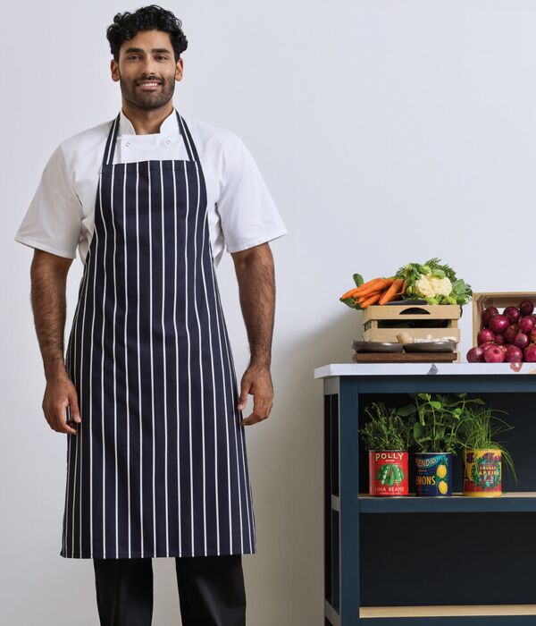 Striped bib apron Thumbnail