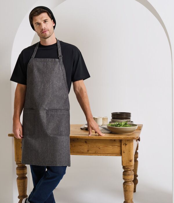 Cotton denim bib apron, organic and Fairtrade certified Thumbnail