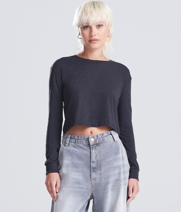 Women's long sleeve cropped T Thumbnail
