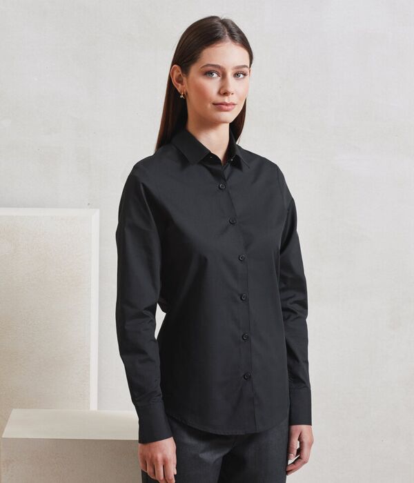 Women’s long sleeve ‘Recyclight’ poplin shirt Thumbnail